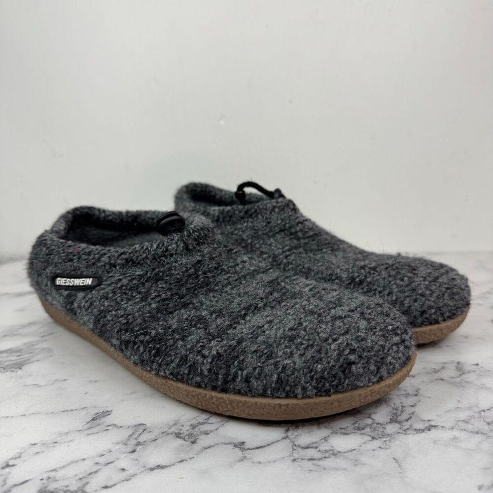 Giesswein Gray Wool Vent Slippers 42